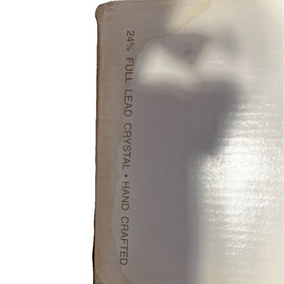 Vintage BLOCK Retired Frosted Tulip 8" Vase 24% Full Lead Crystal New In Box - Picture 7 of 10